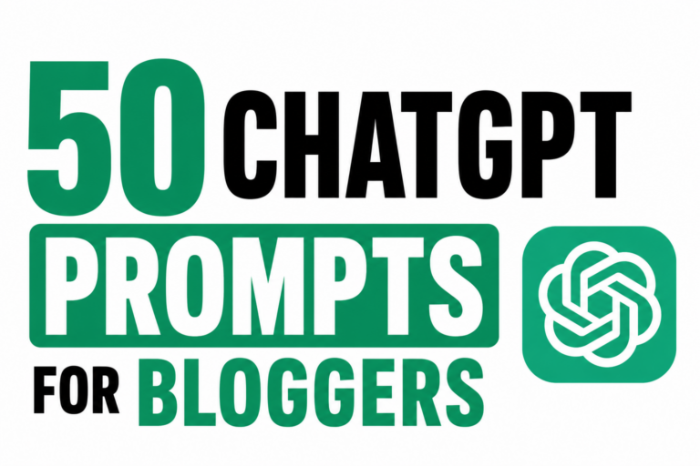 50 ChatGPT prompts for bloggers to create SEO-friendly content, generate blog ideas, improve rankings, and save time.