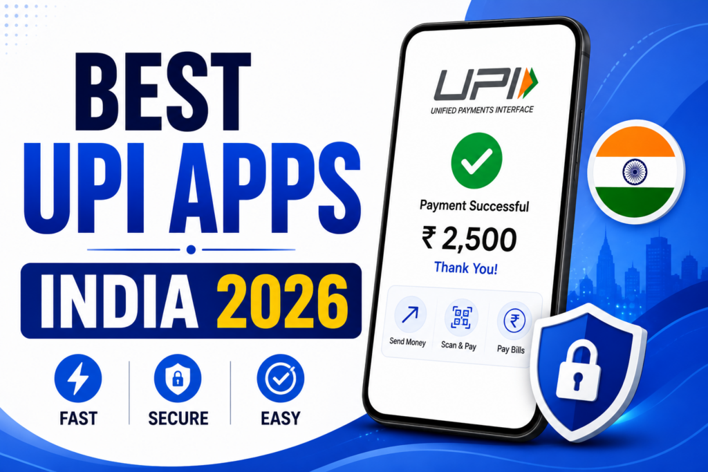 Best UPI apps in India for 2026 including Google Pay, PhonePe, Paytm, BHIM, and Amazon Pay.